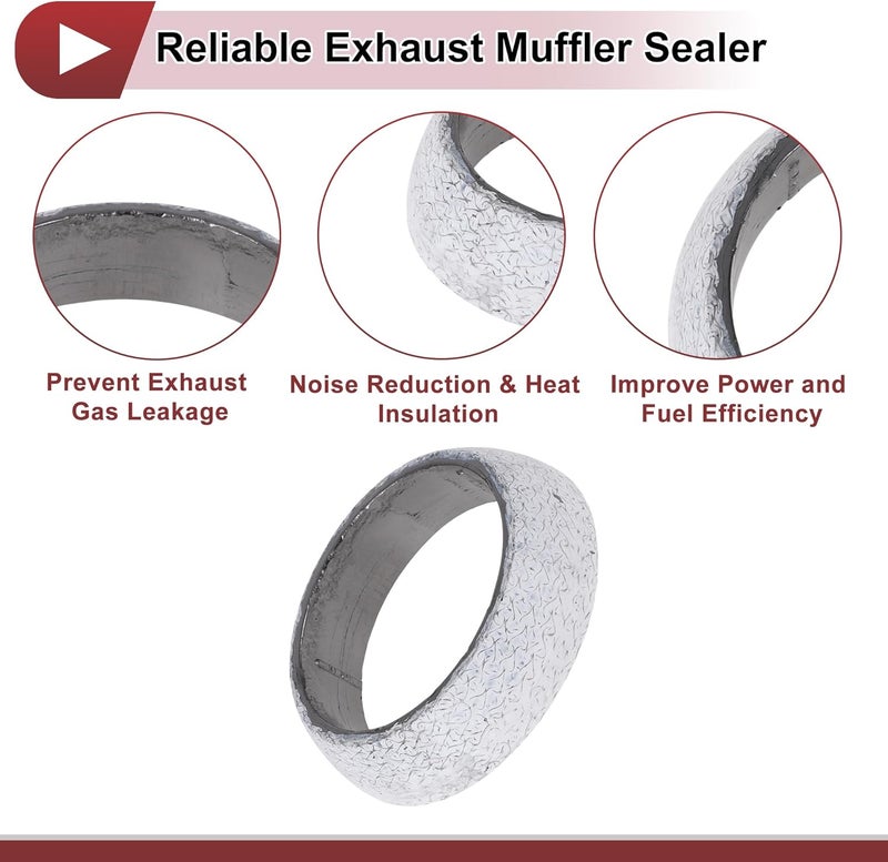 REPAIROCK ID 48mm Exhaust Manifold Gasket Prevent Leak Noise Exhaust Donut Gasket Muffler Ring Exhaust Flange Gasket for Car SUV Truck RV Graphite - Image 5